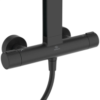Coloană de duș termostatată Ideal Standard Ceratherm Alu+, 2 jeturi, negru mat
